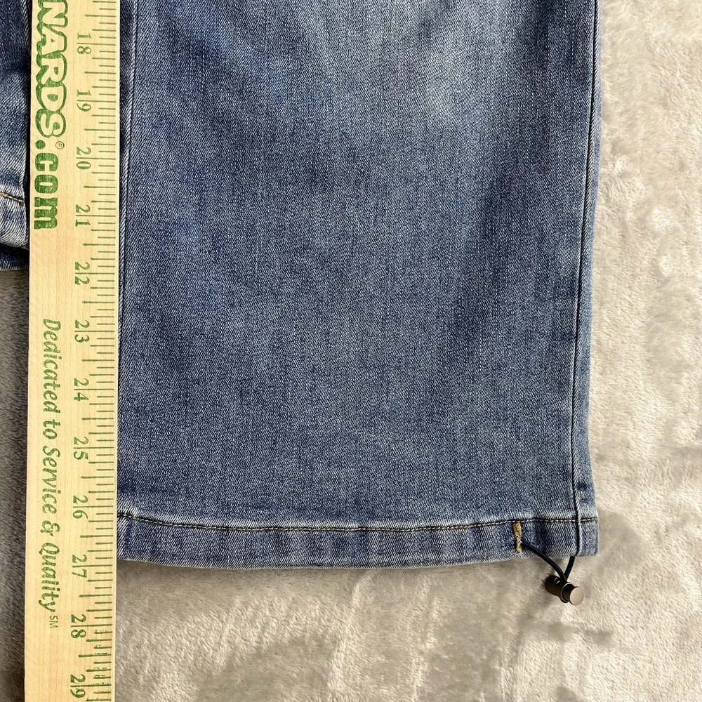 Mica Denim Jeans Womens 27 Blue Medium Wash High‎ Rise Wide Leg Cargo 27x28.5